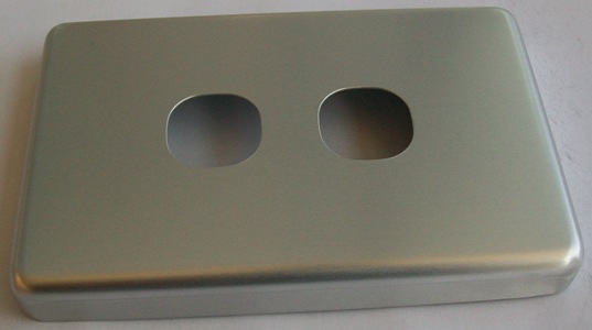 CLIPSAL 2 GANG BRUSHED ALUMINIUM COVER